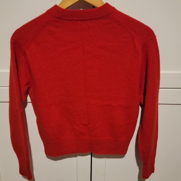 Aritzia Essential Cashmere Relaxed Crew Sweater Red Size 2XS - Picture 4 of 5